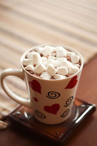 Snow, hot chocolate, and marshmallows. They just go together.